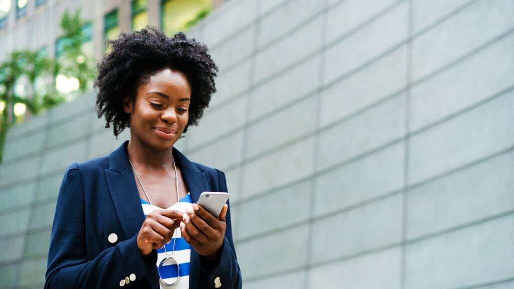 Woman using mobile phone