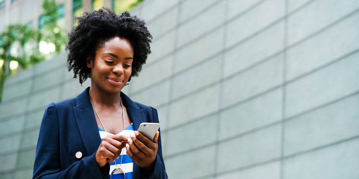 Woman using mobile phone