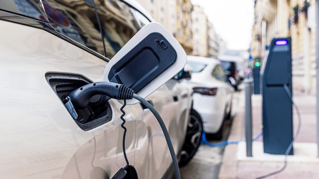 Electric car charging point